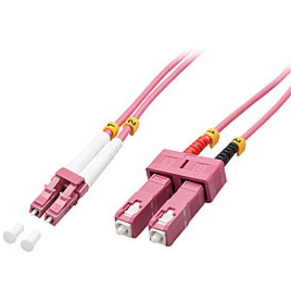 Lindy - Cavo patch - SC multi-mode (M) a LC multi-mode (M) - 3 m - fibra ottica - duplex - 50 / 125 micron - OM4 - senza alogeni - viola