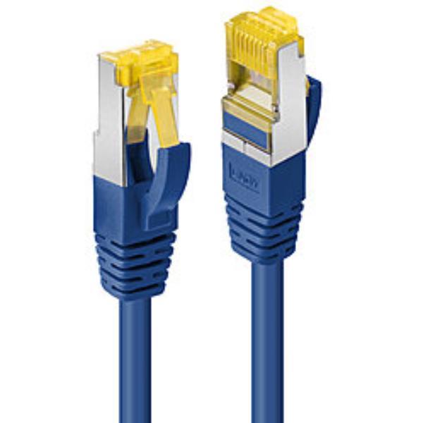 Lindy - Cavo patch - RJ-45 (M) a RJ-45 (M) - 30 cm - SFTP - CAT 7 (cavo) / CAT 6a (connettori) - senza alogeni, stampato - blu