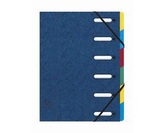 Exacompta Nature Future Harmonika - Classificatore - espandibile - 6 compartimenti - 6 parti - per A4 - con schede - a chiazze blu