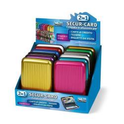 NIJI ESPOSITORE DA BANCO PORTACARDS IN ALLUMINIO 110X75X20 mm COLORI ASSORTITI 12 Pz.