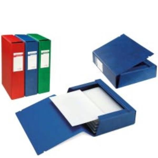 SEI ARCHIVIO 3L - Cartella a scatola - larghezza dorsale 80 mm - per 250 x 350 mm - blu (pacchetto di 25)