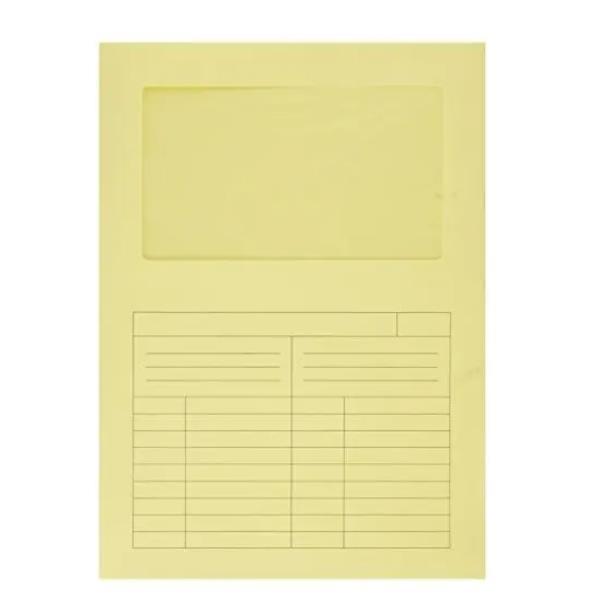 Fraschini Cartelline Con Finestra 120gr - Confezione da 50 Pezzi - Giallo