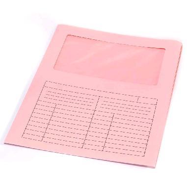 FRASCHINI CARTELLINE IN CARTONCINO CON FINESTRA 22X31 CM ROSA CONF 50 Pz.