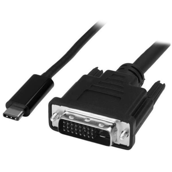 StarTech.com USB-C to DVI Cable - 6 ft / 2m - 1080p - 1920x1200 - USB-C DVI Monitor Cable - USB C Cable - Computer Monitor Cable (CDP2DVIMM2MB) - Cavo USB / DVI - 24 pin USB-C (M) a DVI-D (M) - Thunderbolt 3 / USB 3.1 - 2 m - Supporto 1920 x 1200 (WUXGA)