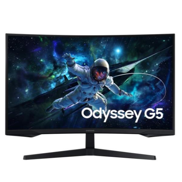 Samsung Odyssey G5 S32CG552EU - G55C Series - monitor a LED - gaming - curvato - 32" - 2560 x 1440 QHD @ 165 Hz - VA - 300 cd/m² - 2500:1 - HDR10 - 1 ms - HDMI, DisplayPort - nero