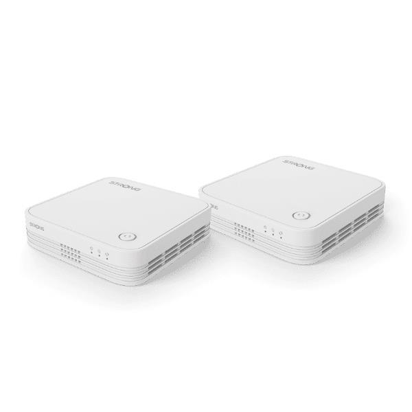 STRONG MESHKIT1200V2 WI-FI MESH RIPETITORE WIFI PER RETE DOMESTICA ACCESS POINT DUAL BAND AC1200 3 PORTE GIGABIT ETHERNET APP DI CONTROLLO 2 AMPLIFICATORI WI-FI COPERTURA 200 M2 BIANCO
