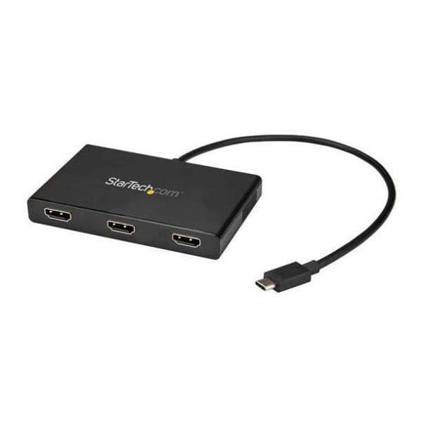 StarTech.com Adattatore Multi-Monitor USB-C a HDMI - Hub MST a 3 porte - Adattatore video - USB-C maschio a HDMI femmina - 30 cm - nero - supporta 4K 30 Hz (3840 x 2160) - per P/N: TB33A1C