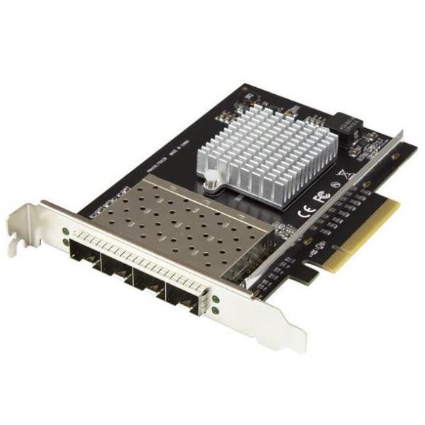 StarTech.com Scheda di Rete per Server SFP+ a Quattro Porte - PCI Express - Chip Intel XL710 - Adattatore di rete - PCIe x8 - 10 Gigabit SFP+ x 4 - nero