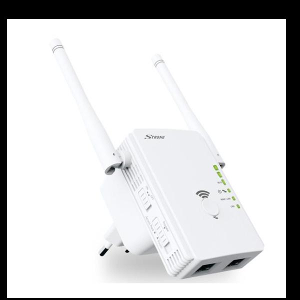 STRONG REPEATER 300 V2 RIPETITORE WIFI E ACCESS POINT 300 MBPS PORTA LAN PORTA WLAN 2 ANTENNE BIANCO