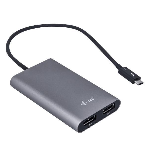 i-Tec Dual Display Port Video Adapter - Adattatore video esterno - Thunderbolt 3 - 2 x DisplayPort