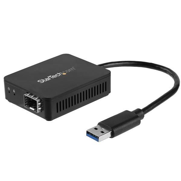 StarTech.com Adattatore di rete USB 3.0 a Fibre ottiche Gigabit Ethernet - Convertitore SFP con slot aperto - Adattatore di rete - USB 3.0 - 1000Base-LX/1000Base-SX x 1 - nero