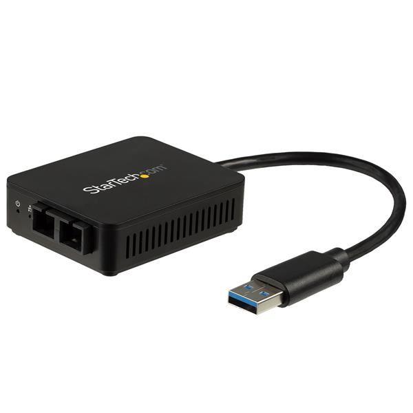 StarTech.com Convertitore da USB a fibra ottica - 1000Base-SX SC - Multimodale - Adattatore di rete Gigabit Ethernet USB 3.0 (US1GA30SXSC) - Adattatore di rete - USB 3.0 - 1000Base-SX - 850 nm - nero