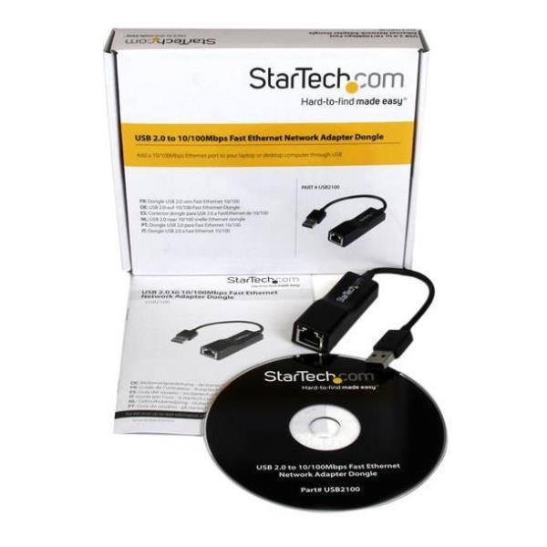 StarTech.com Adattatore USB 2.0 a Ethernet - Scheda di rete LAN Esterna USB2.0 a (RJ45) Ethernet 10/100 Mbps - Convertitore USB Ethernet - Adattatore di rete - USB 2.0 - 10/100 Ethernet - nero