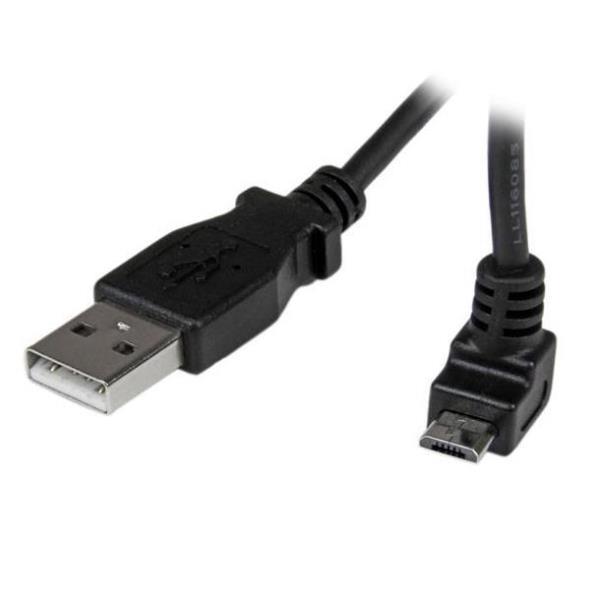 StarTech.com Cavo micro USB 1 m - A a Micro B con angolare verso l'alto - 1x USB A (M), 1x USB Micro B (M) - Nero (USBAUB1MU) - Cavo USB - Micro-USB Tipo B (M) a USB (M) - USB 2.0 - 1 m - connettore 90°, stampato - nero