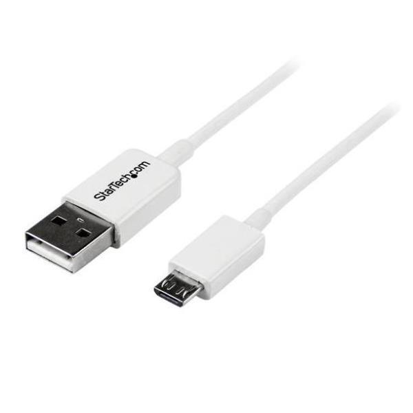 StarTech.com Cavo micro USB bianco 2 m - A a Micro B - Cavo USB - Micro-USB Tipo B (M) a USB (M) - USB 2.0 - 2 m - stampato - bianco - per P/N: USBEXTPAA1MW, USBEXTPAA2MW, USBEXTPAA3MW, USBPAUB1MW, USBPAUB50CMW