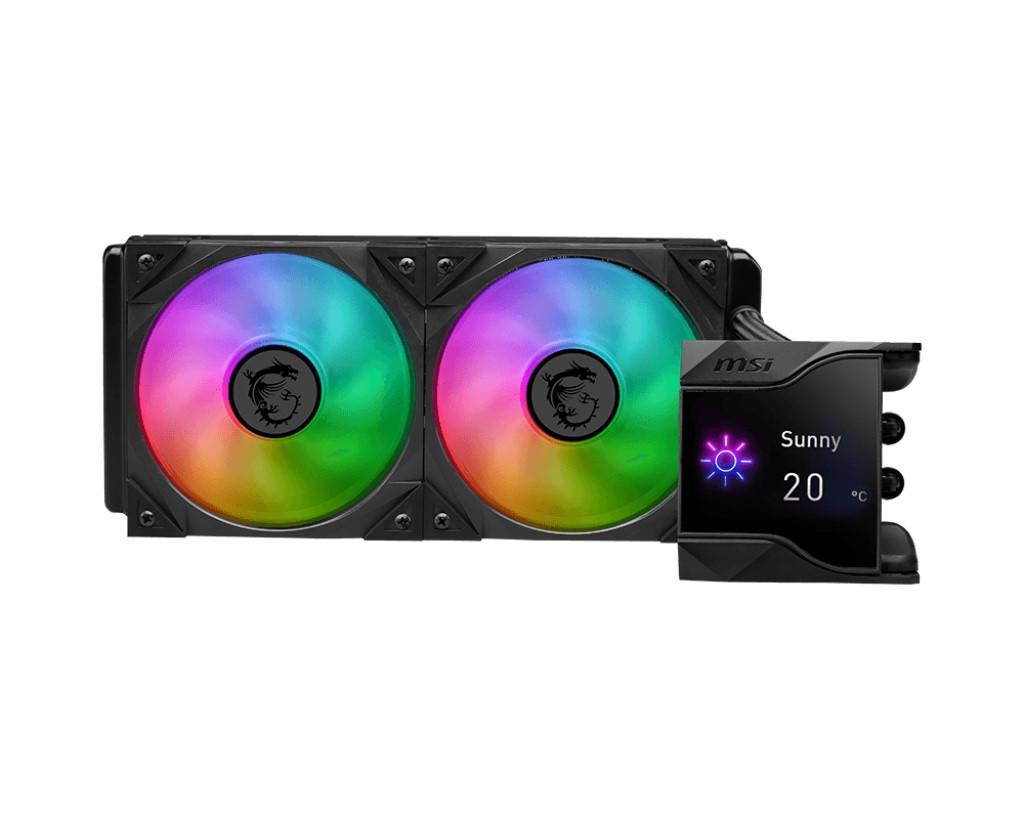 MSI MPG CORELIQUID D240 DISSIPATORE A LIQUIDO PER CPU DUE VENTOLE ARGB LIGHTNING DA 120mm DISPLAY DA 2.4" LGA 1700/1200/1156/1155/1151/1150LGA 2066/2011-3/2011, AMD AM5 / AM4 TR4 / sTRX4