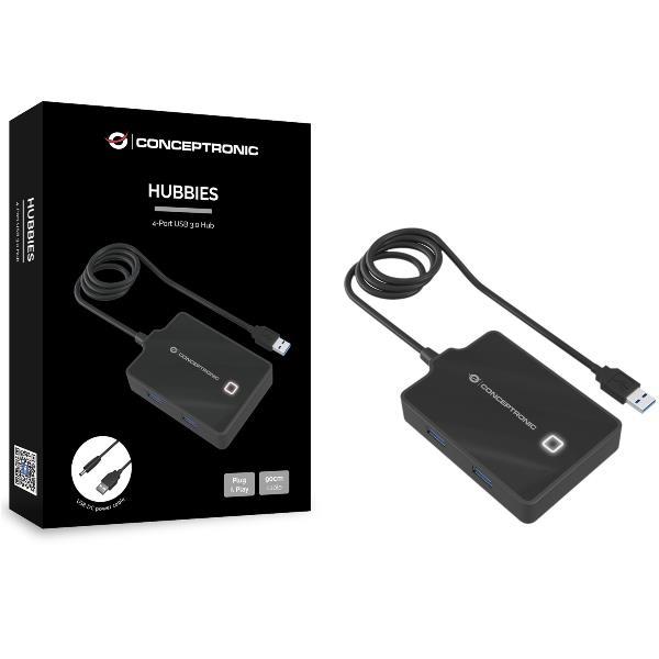 HUB - HUB USB 3.0 a 4-PORTE con presa di alimentazione, cavo da 90 cm