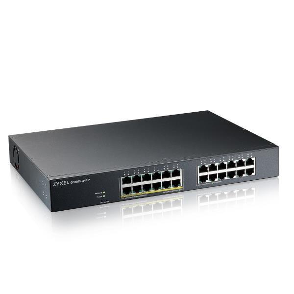 Zyxel GS1915 Series GS1915-24EP - Switch - compatibile con NebulaFLEX - intelligente - 24 x 10/100/1000 (12 PoE) - desktop, montaggio a parete - PoE (130 W)