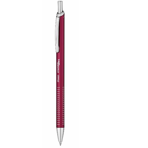Penna roller EnerGel Metal Slim - punta 0,7 mm - fusto rosso - Pentel