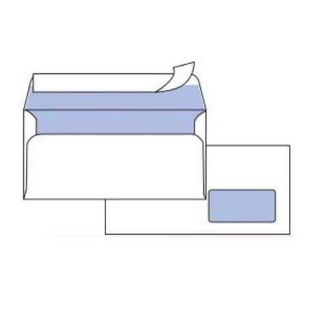 Pigna Silver 80 Strip - Busta - 110 x 230 mm - a portafoglio - apertura laterale - autoadesiva - 1 finestra - bianco - pacco da 500