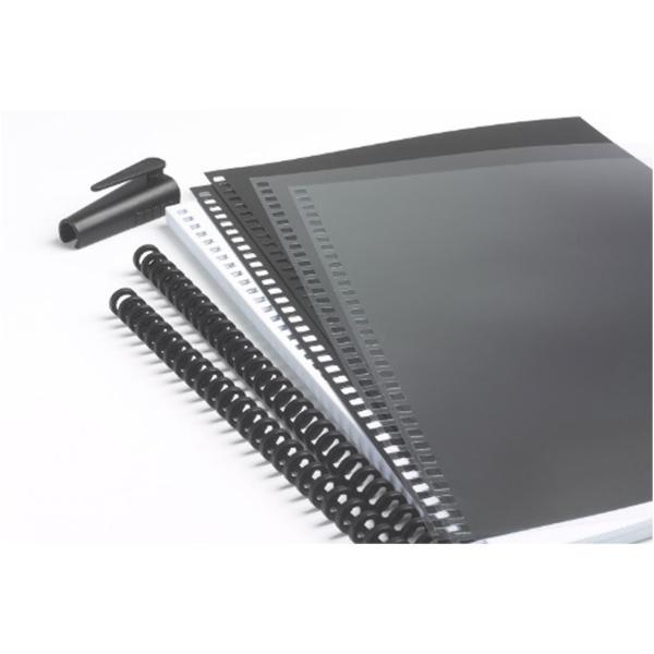 GBC ClickBind - 16 mm - 34 anelli - A4 (210 x 297 mm) - 145 fogli - trasparente satinato - 50 pezzi dorso per rilegatura con sistema Clic