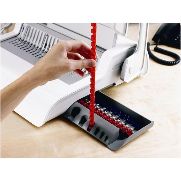 Fellowes - 8 mm - 30 cm - 21 anelli - A4 (210 x 297 mm) - 40 fogli - blu - 100 pezzi pettine per la rilegatura in plastica - per Fellowes Galaxy 500, Orion 500, Pulsar+ 300, Quasar+ 500, Star+ 150, Starlet 2+