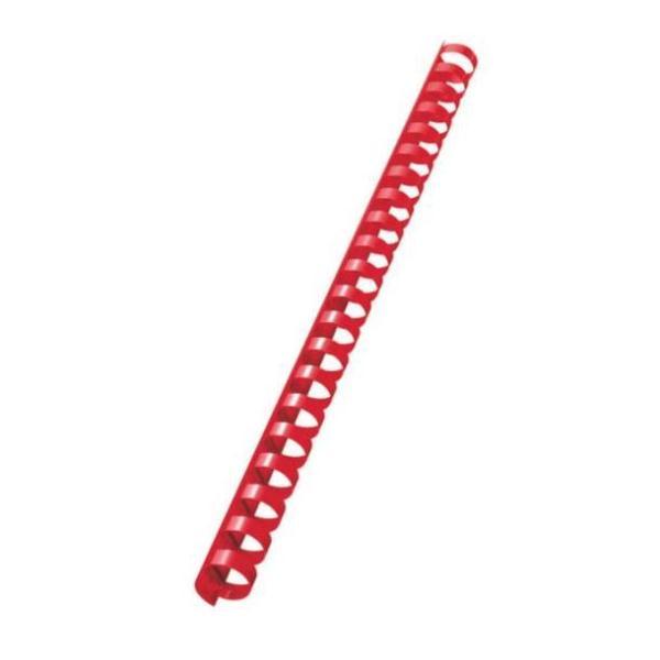 FELLOWES DORSO A SPIRALE IN PLASTICA PASSO 14.28 mm 21 ANELLI DA 8 mm A4 RILEGATURA MIN. 21 MAX 40 FOGLI COL. ROSSO CONF 100 Pz.