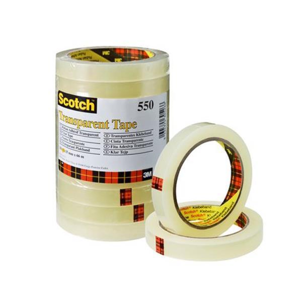 Scotch 550 - Nastro da imballaggio - 19 mm x 66 m - trasparente (pacchetto di 8)