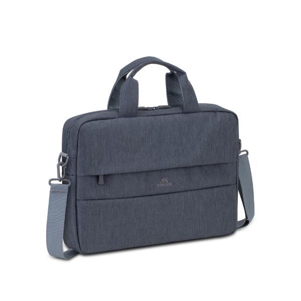 RIVACASE PRATER BORSA PER NOTEBOOK DA 14" IN POLIESTERE 6 SCOMPARTI CON TRACOLLA GRIGIO