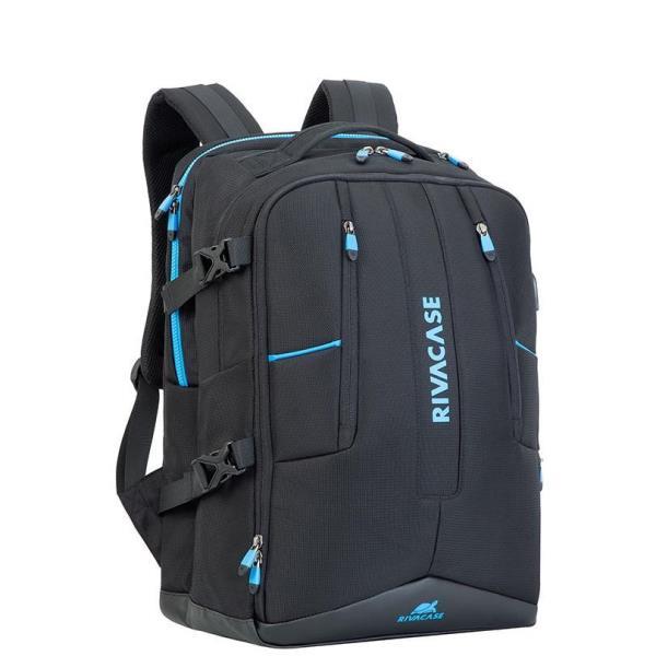 Riva Case Borneo Series 7860 - Zaino porta computer - 17.3" - nero, icy blue