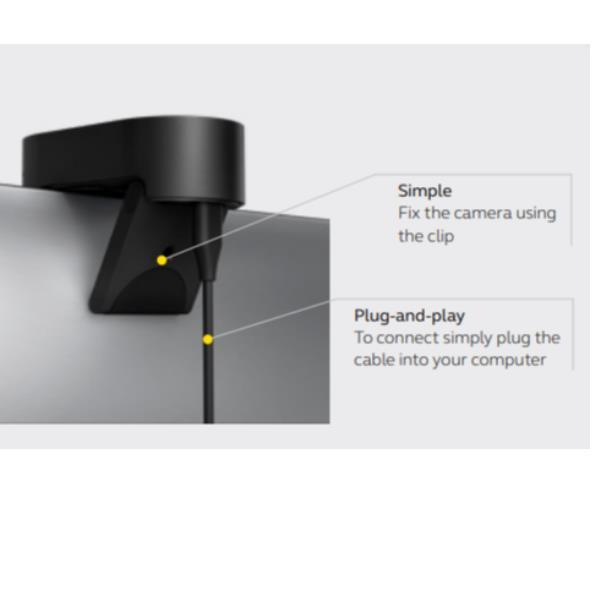 JABRA PANACAST 20 WEBCAM PER VIDEOCONFERENZE IN 4K VIDEOCAMERA PLUG & PLAY CON RISOLUZIONE 4K ULTRA-HD 30 FPS E INTELIGENZA ARTIFICIALE 13 MEGAPIXEL BLACK