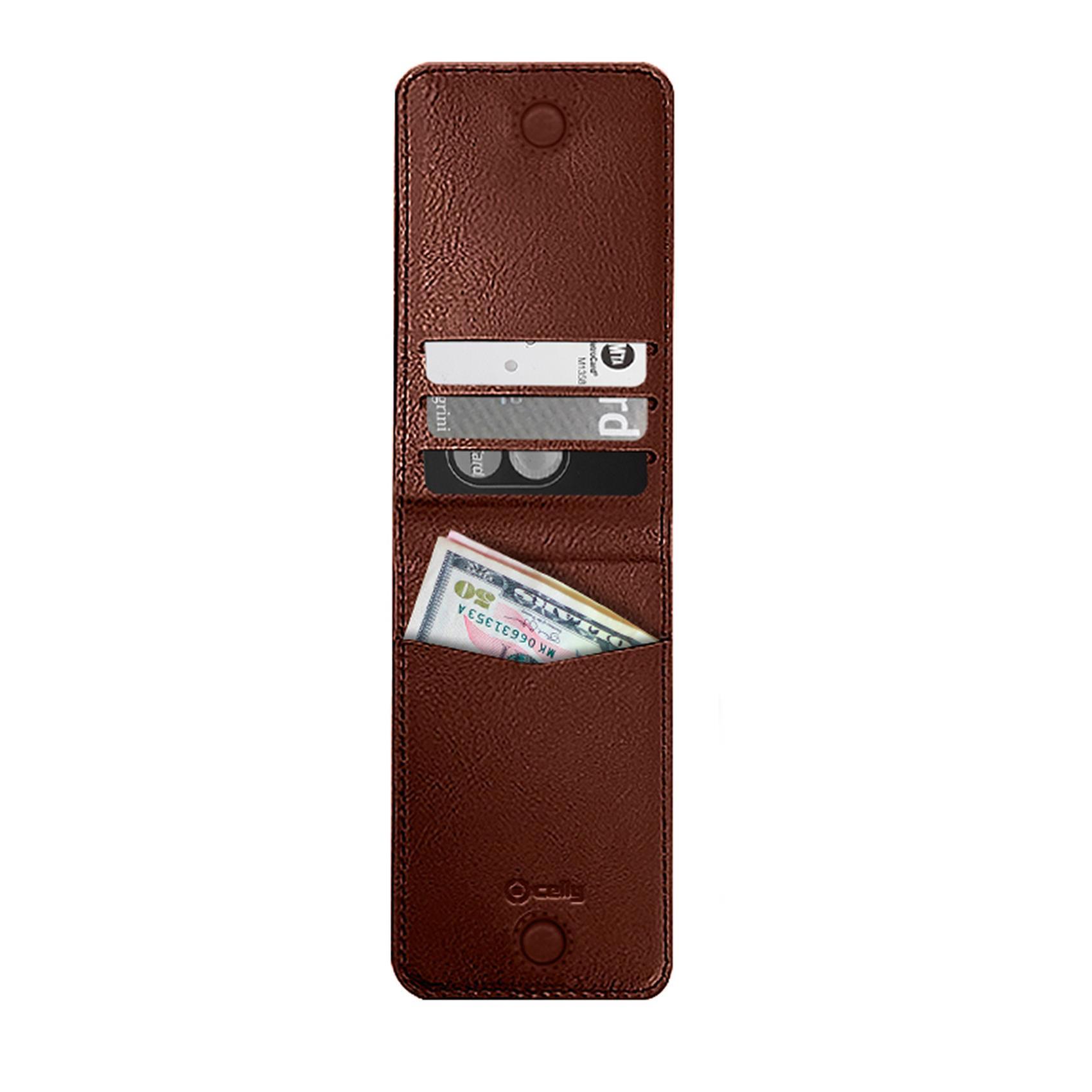 CELLY DUOMO CARD PORTA TESSERE MAGNETICO IN SIMILPELLE MARRONE