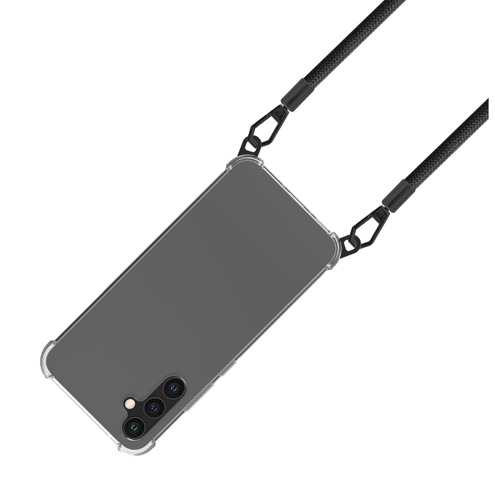 Celly Freedom - Cover per cellulare - with black lacet - policarbonato, TPU (poliuretano termoplastico) - trasparente - per Samsung Galaxy A54 5G