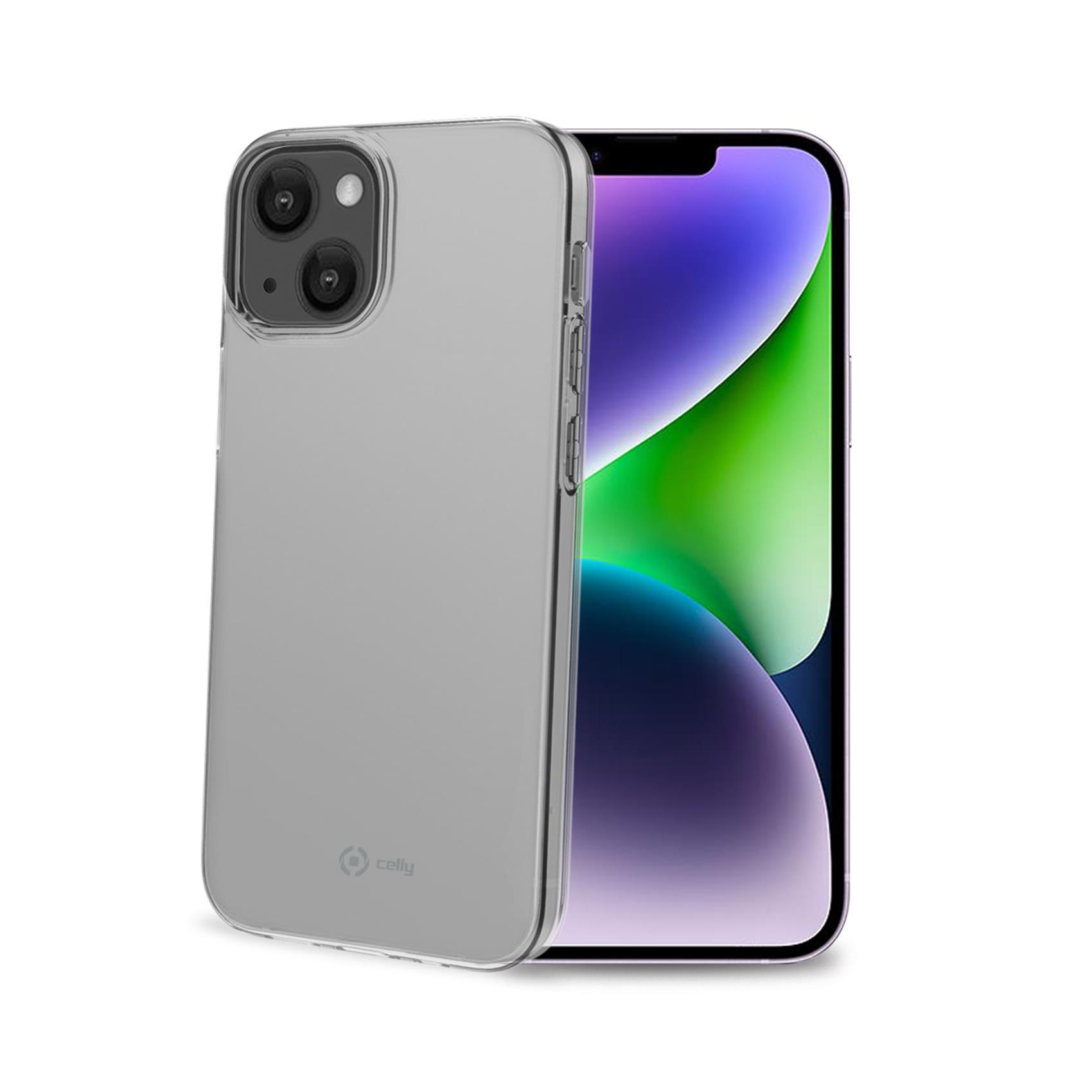 Celly Gelskin - Cover per cellulare - gomma morbida, TPU (poliuretano termoplastico) - trasparente - per Apple iPhone 14 Plus