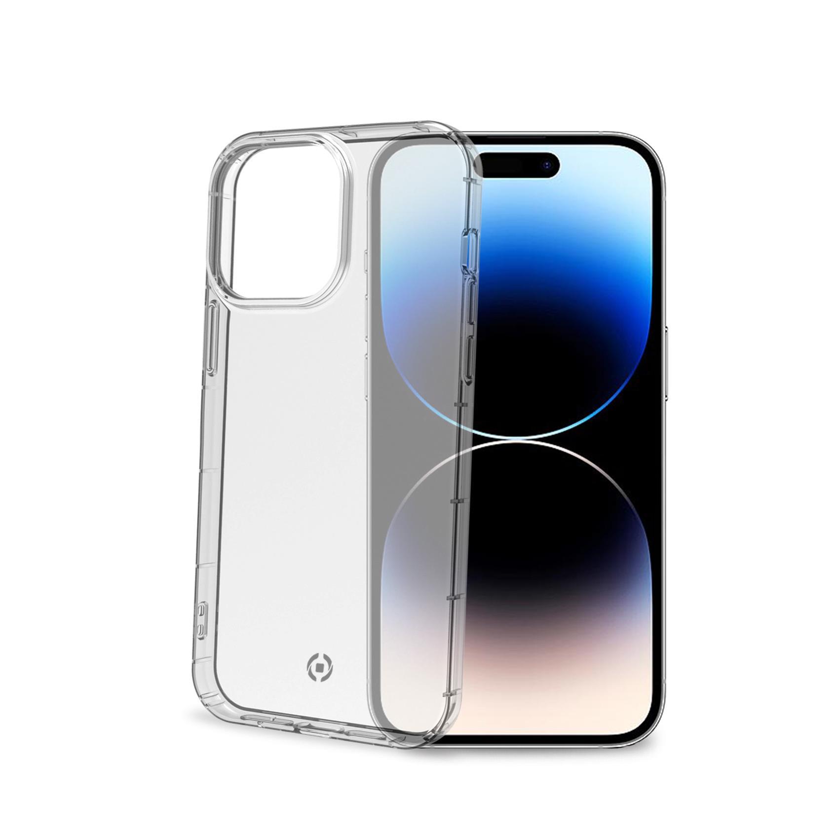 Celly HEXAGEL - Cover per cellulare - policarbonato, TPU (poliuretano termoplastico) - trasparente - per Apple iPhone 14 Pro