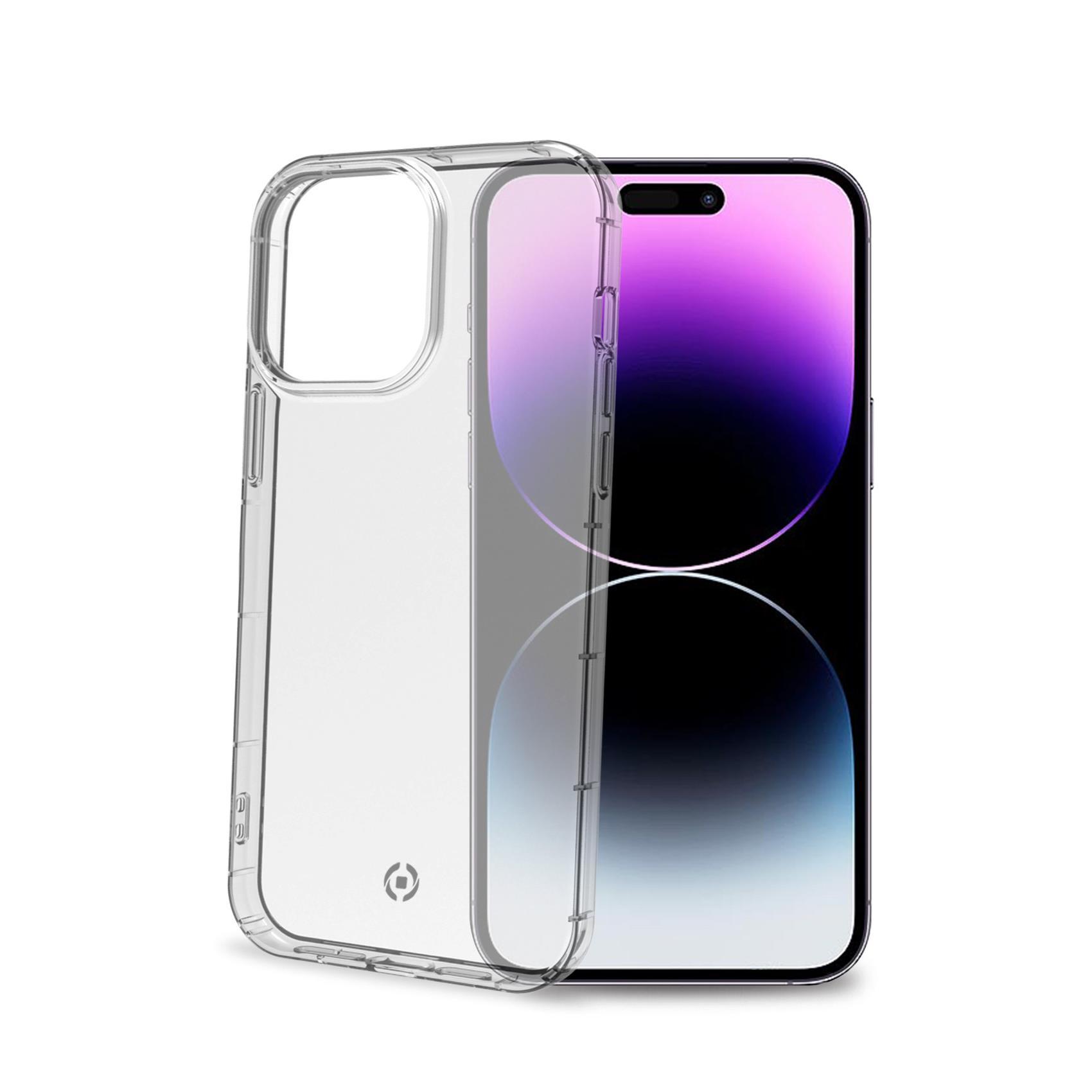 Celly HEXAGEL - Cover per cellulare - policarbonato, TPU (poliuretano termoplastico) - trasparente - per Apple iPhone 14 Pro Max