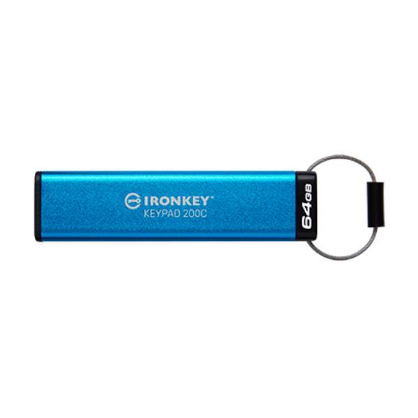 Kingston IronKey Keypad 200C - Chiavetta USB - crittografato - 64 GB - USB-C 3.2 Gen 1