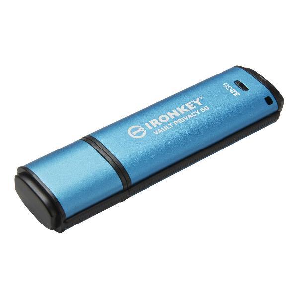 Kingston IronKey Vault Privacy 50C - Chiavetta USB - crittografato - 32 GB - USB-C 3.2 Gen 1 - Compatibile TAA