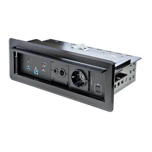 StarTech.com Scatola di connettività multipresa per tavolo con docking station e moduli di alimentazione 4K (KITBXDOCKPEU) - Docking station - USB-C - HDMI - GigE