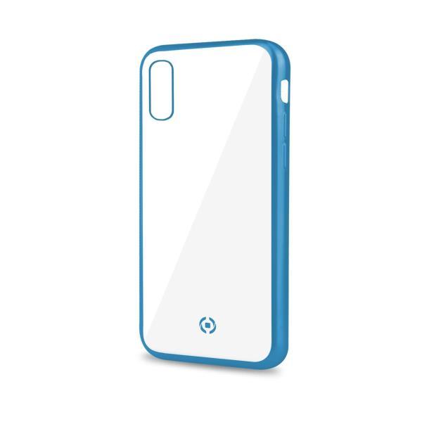 Celly Laser Matt - Cover per cellulare - TPU (poliuretano termoplastico) - blu, trasparente - 6.5" - per Apple iPhone XS Max