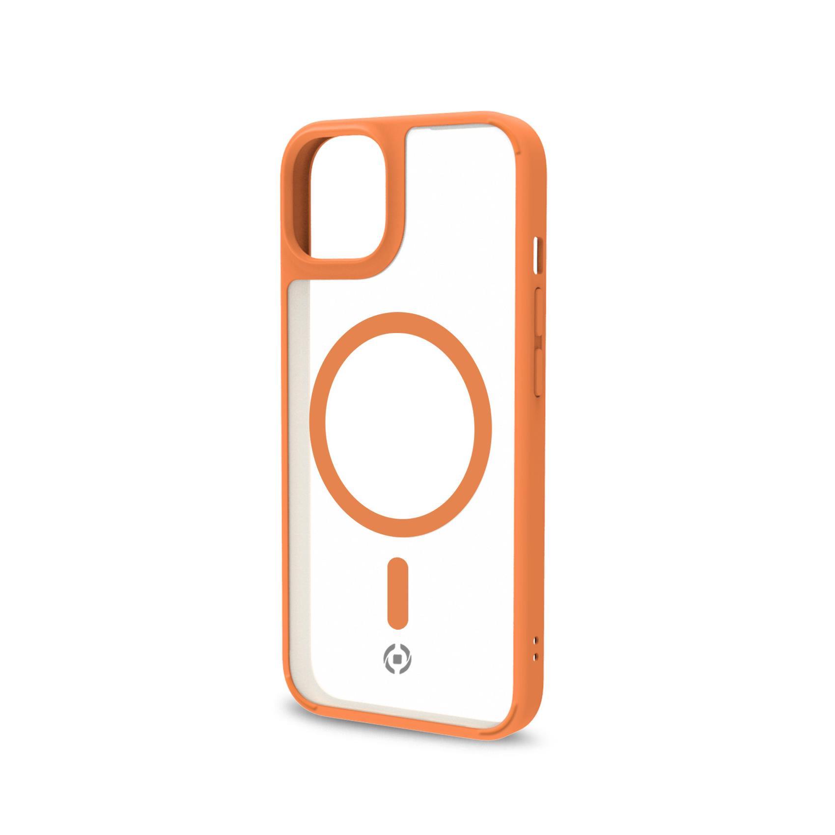 Celly Magmatt - Cover per cellulare - compatibile MagSafe - policarbonato, TPU (poliuretano termoplastico) - giallo, trasparente - per Apple iPhone 14