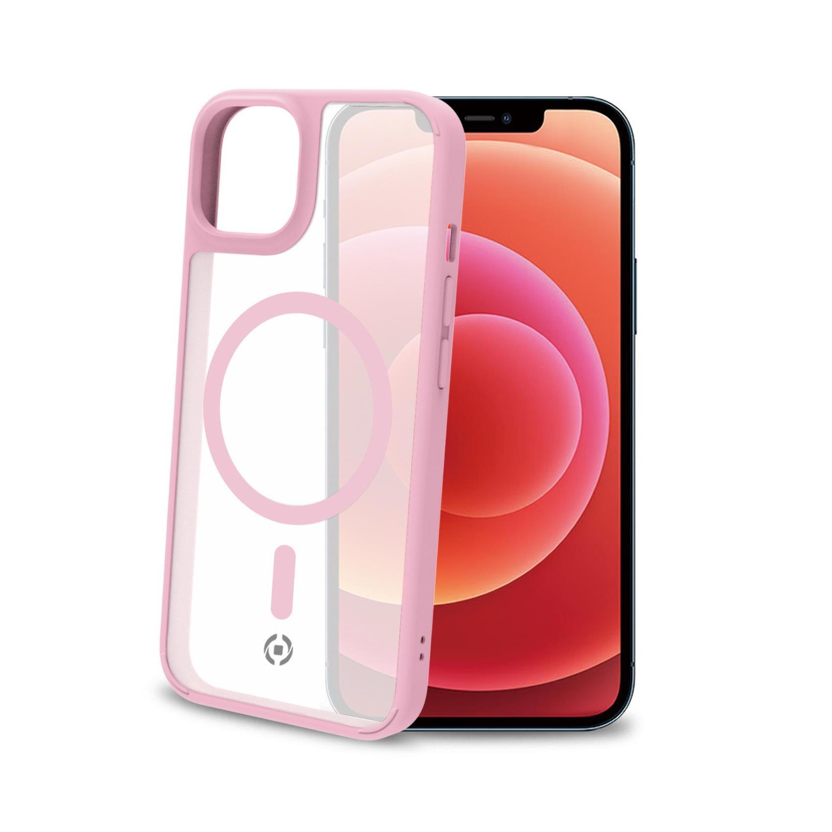 Celly Magmatt - Cover per cellulare - compatibile MagSafe - policarbonato, TPU (poliuretano termoplastico) - trasparente, rosa - per Apple iPhone 14 Plus