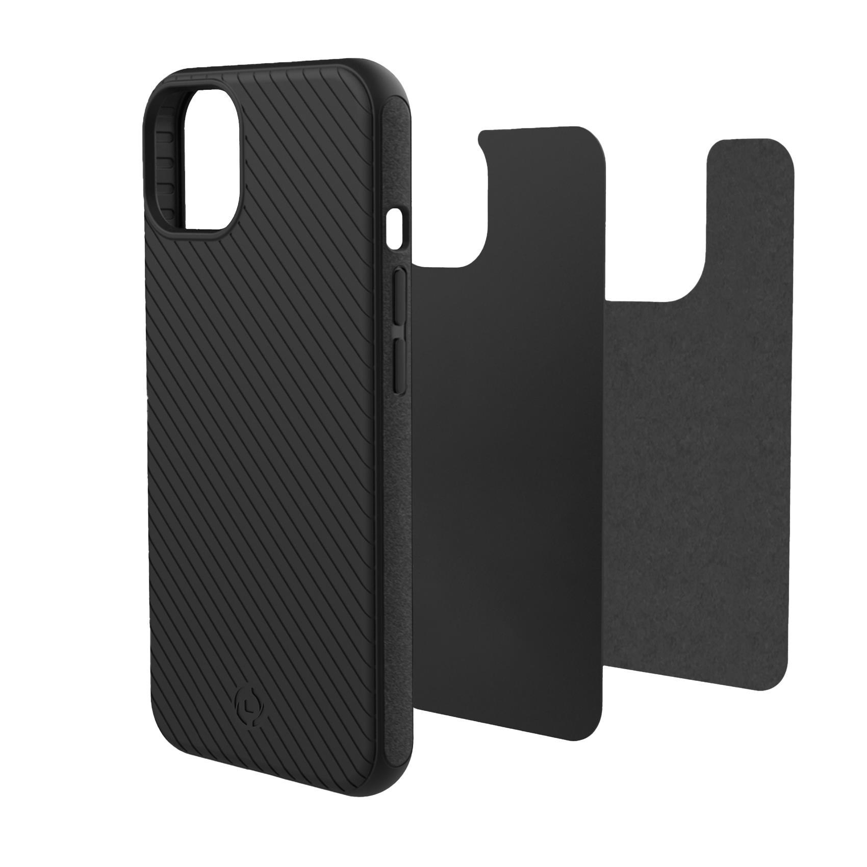 Celly Ultra - Cover per cellulare - poliuretano termoplastico in policarbonato - nero - per Apple iPhone 12, 12 Pro