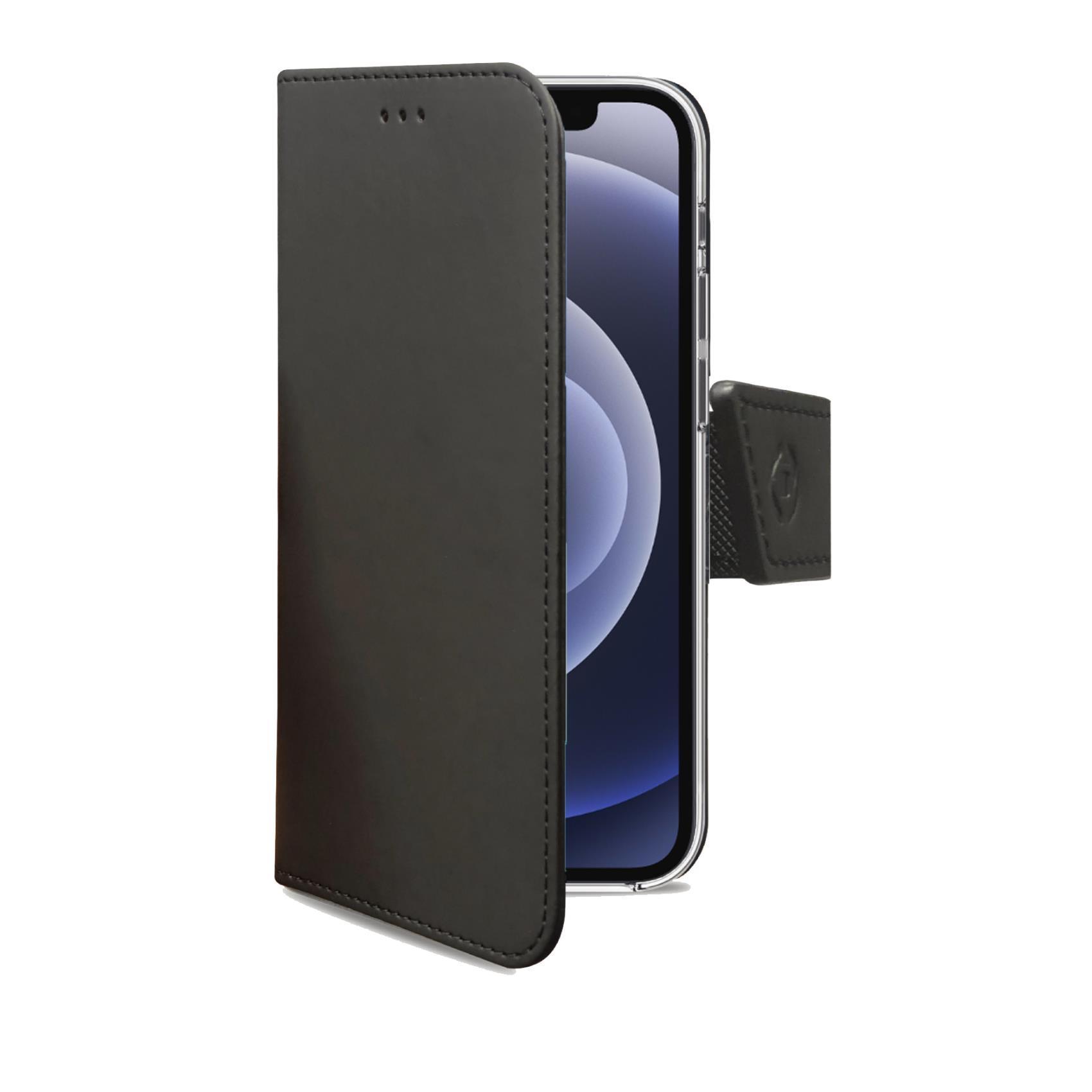 Celly Wally - Flip cover per cellulare - similpelle - nero - per Apple iPhone 13 Pro