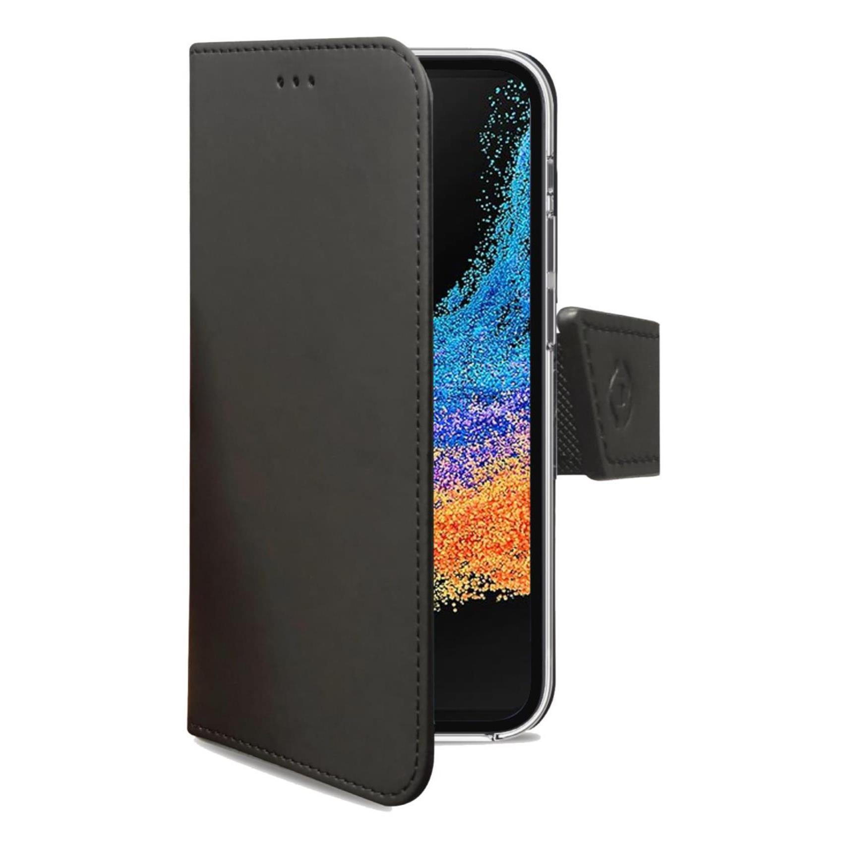 Celly Wally - Flip cover per cellulare - similpelle - nero - per Samsung Galaxy Xcover 6 Pro