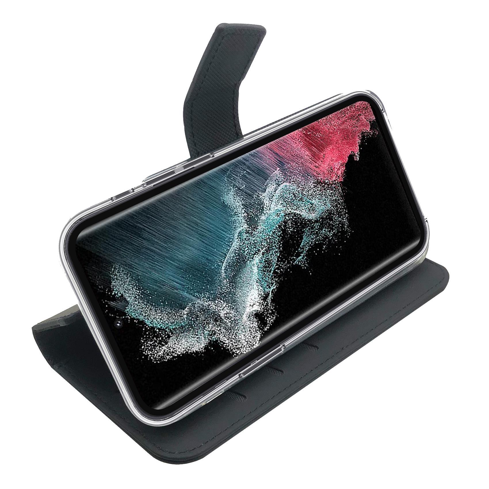 Celly Wally - Flip cover per cellulare - similpelle - nero - per Samsung Galaxy S23+