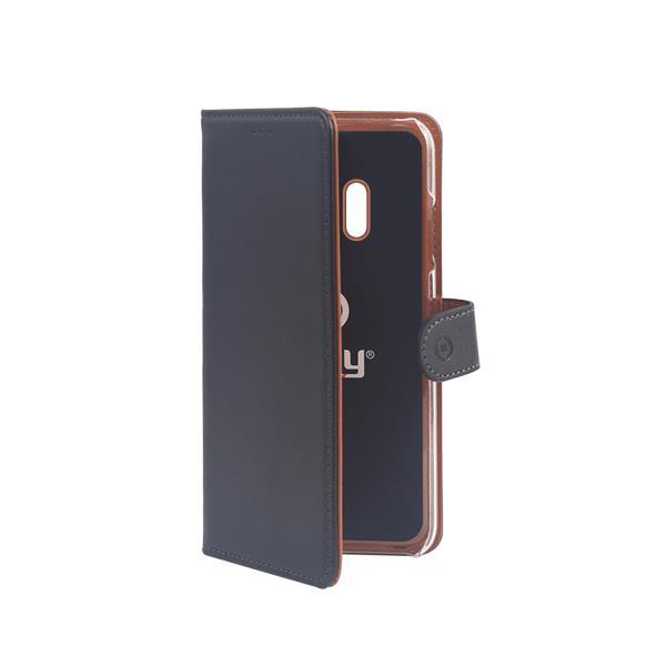 Celly Wally WALLY757 - Flip cover per cellulare - ecopelle - nero - per Samsung Galaxy J4 (2018)