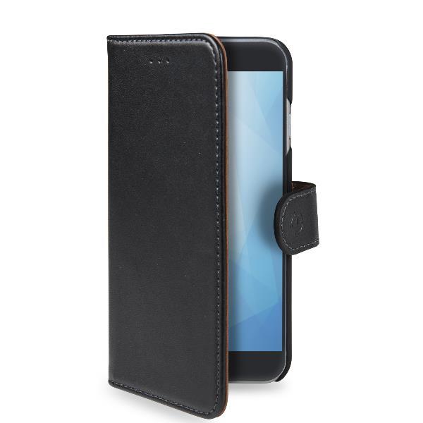 Celly Wally - Flip cover per cellulare - similpelle - nero - per Samsung Galaxy J8