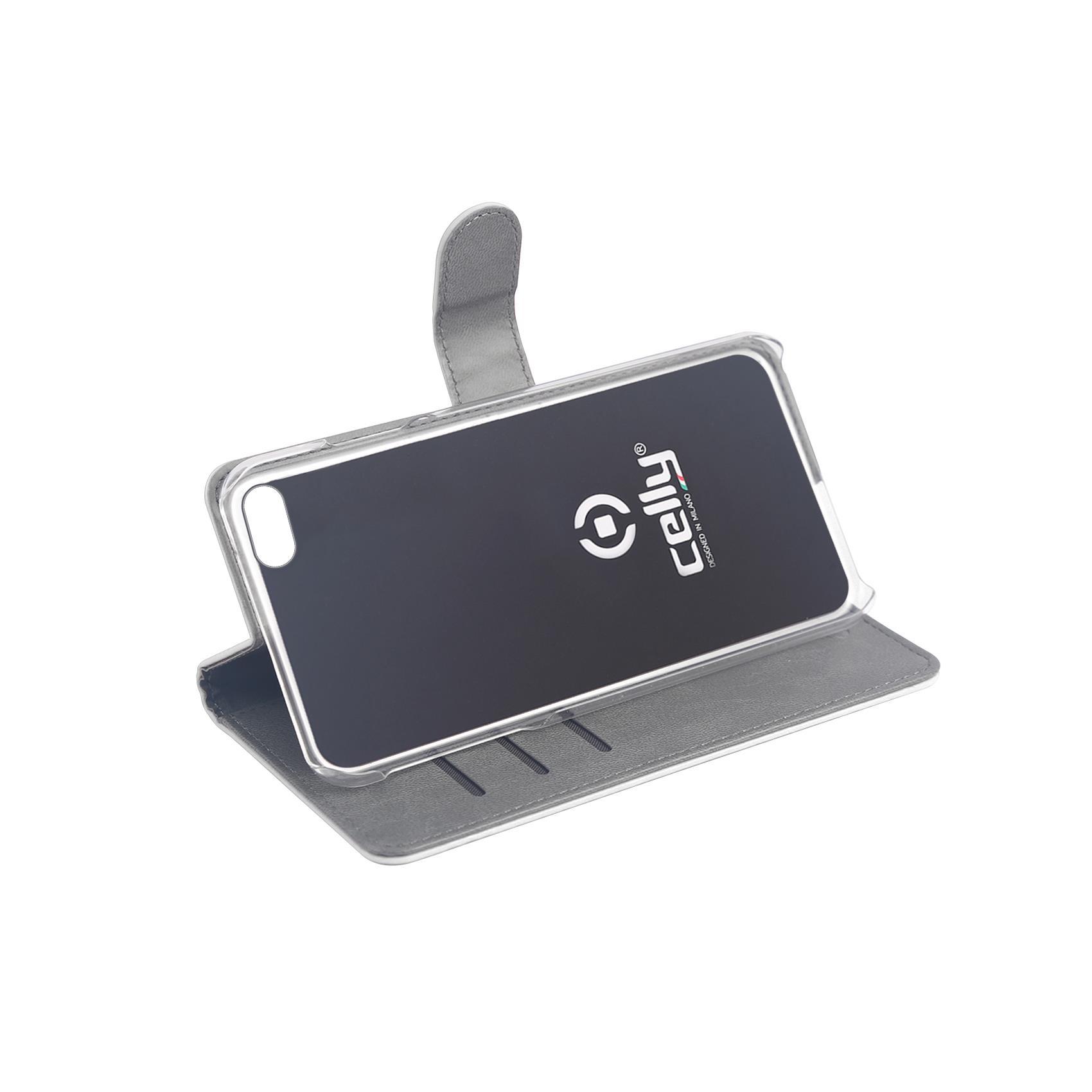 Celly WALLY800WH - Flip cover per cellulare - plastica, similpelle - bianco - per Apple iPhone 7