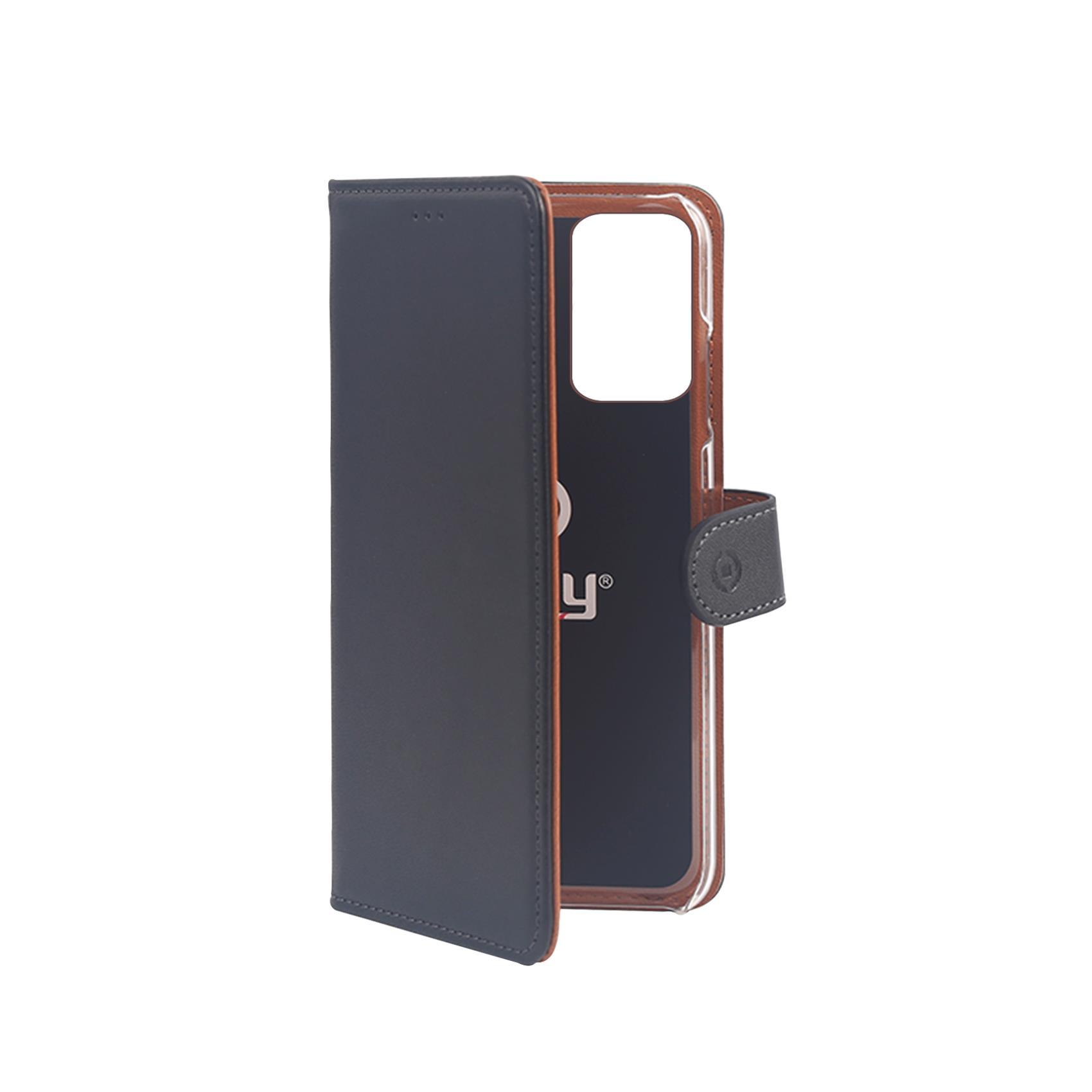 Celly Wally - Flip cover per cellulare - similpelle - nero - per Samsung Galaxy A72